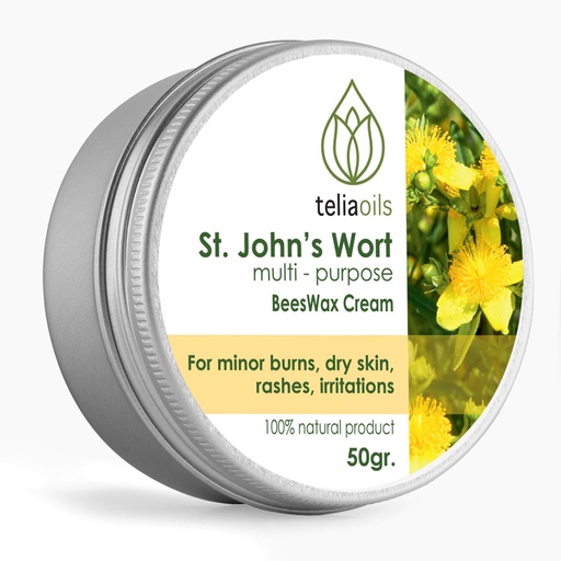 [BRSWGZA6OEFGKHQ3] Teliaoil orgánico St John's Wort Beeswax crema de pel seca