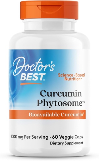[BRSWIYIKOZYB4HD6] Doctors Best Curcumin Phytosome, Bioavailable Curcumin, Non-GMO, Gluten Free, Soy Free, Vegan 60 Veggie Caps