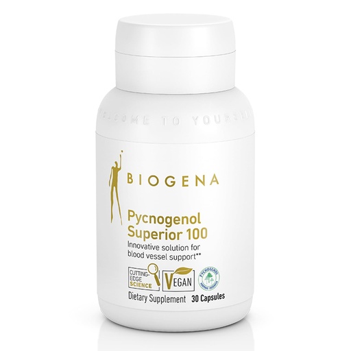 [BRSWYAI6AB7QYCAZ] Biogena Pycnogenol 100 mg Gold with Premium Patented French Maritime Pine Bark Extract (Pinus Pinaster) to Support Blood Circulation