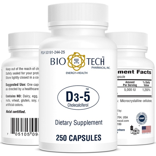 [BRSWIYIBBN4GCEQ7] Bio-Tech Pharmacal Vitamin D3 (D3 5k IU, 250 Count)