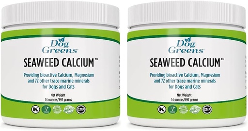 [BRSWGAAZOF6GOC3X] Seaweed Calcium for Pets, Powder 14oz, Essential Supplement, Add to Raw or Homemade Foods, Cleaner Source of Calcium Than Bone Meal or Eggshell Powder, Formerly Nature's Best Seaweed Calcium (2 Pack)
