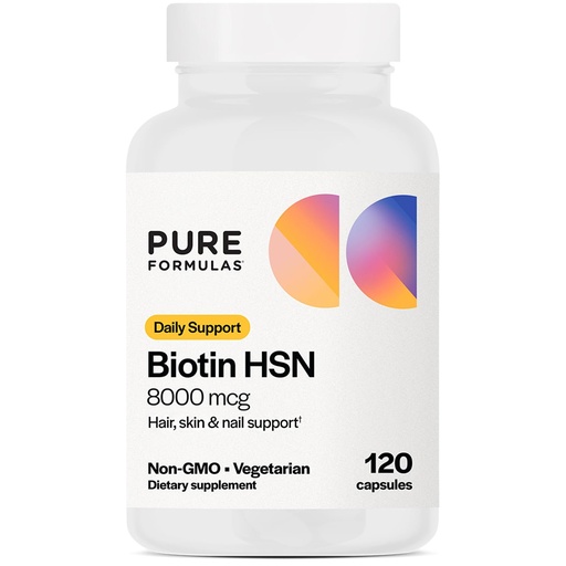 [BRSROATRDIFB6G3Z] PureFormulas Biotin 8000 mcg Hair Skin Nails Biotin Supplement Biotina, Biotin Hair Growth Vitamins B7 Supplement for Women & Men 120 Capsules