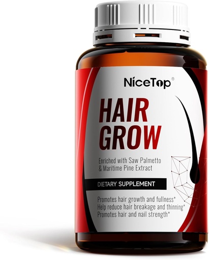 [BRSRAY35BZ5BA2TZ] Hair Growth Supplement, Hair Care Support for Strength, Thickness Growth, with Biotin Vitamin A, C, E, Zinc, 60 Capsules