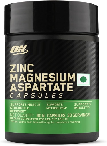 [BRSRABTQB5YRAAY7] O.N Zinc Magnesium Aspartate (ZMA) - 60 Capsules, Muscle Strength, Metabolism, Immunity, Vegetarian