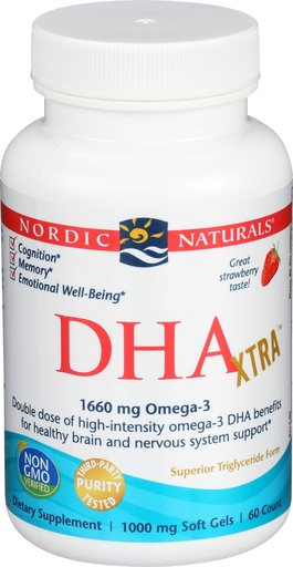 [BRSWIF3ZOFYB2EDC] NORDIC NATURALS Strawberry DHA Xtra 1660 MG 60 SG, 60 CT
