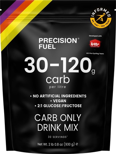[BRSROAYCPIHBUHQ2] Precision Fuel PF Carb Only Drink Mix - High Carbohydrate Powder for Energy, Vegan, 120g Carbs per Litre - Mild Citrus Flavor (1-Pack)