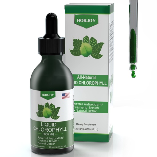 [BRSW2ZQTPN7WACLK] Chlorophyll Liquid Drops - 100% Natural Energy Booster and Immune Support - Internal Deodorant and Detox - Altitude Sickness Relief - Fast Absorption, Vegan & Non-GMO - 120 Servings (Pack of 1)