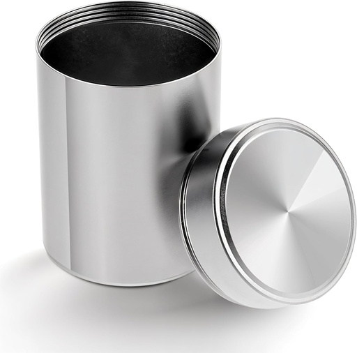 [BRSRAGAFCJ6GE2AV] Bærbar Metal Lille Pill Case, Round Aluminium Alloy Pill Holder Pocket Lille Pill Box Vandtæt medicin Organizer flaske Container til rejse Udendørs Vitamin Fiskeolier (sølv)