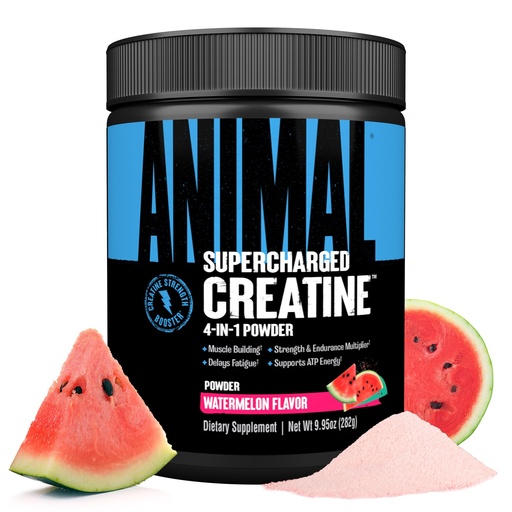 [BRSRMZQ7OYGQAHTV] Animal Supercharged Creatine Powder - Flavored Creatine Monohydrate Enhanced with Betaine Anhydrous, PurpleForce & Senactiv, Strength, Endurance, Muscle Recovery for Men and Women - Watermelon, 300g