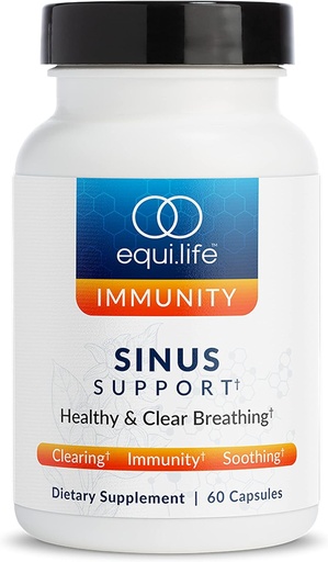 [BRSWYCQ2BAGQ43T4] Equilife Sinus Support Supplement med Berberine, NAC, Licorice Root och Antioxidant Rich Herbal Blend, Plant Based Formel för säsongsbalans, Gluten Free, Soy & Dairy Free, 20 portioner