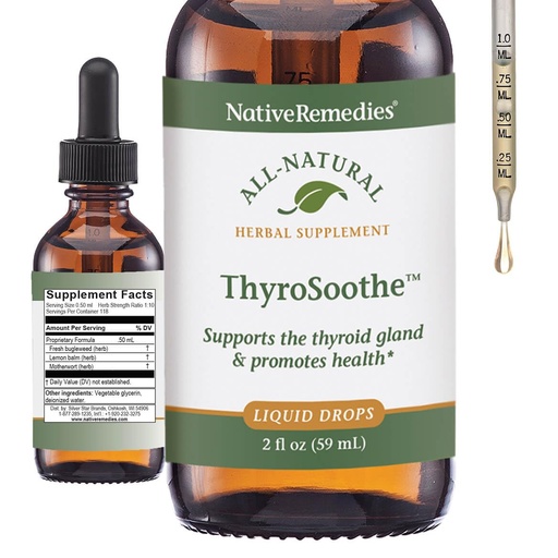 [BRSWIYQ5BYIRY3Q7] Native Remedies ThyroSoothe - All Natural Herbal Supplement Soothes The Thyroid Gland - Supports Systemic Balance in The Endocrine System and Thyroid Gland - 59 mL