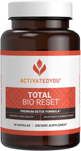 [BRSROFAOAUPBYCIY] ACTIVATEDYOU Total Bio Reset- Detox Formula for Cleansing & Flushing Digestive System for Radiant Skin & Sustained Energy w/Chlorella, Kiwi Fruit, and Dandelion Root (60 Capsules)
