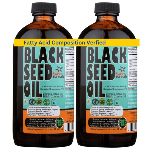 [BRSWIED7OUCBQCTK] 180 Days Premium 2 Pack 16-Ounce Turkish Black Seed Oil - 3X Thymoquinone Optimal - Cold-Pressed, Natural Source of Antioxidants - by Sweet Sunnah