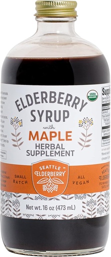 [BRSWGC3QORYWKD3H] Syrup with Maple Syrup – Delicious, Vegan, Gluten-Free Herbal Supplement with Potent Immune Benefits Made from Only Organic Ingredients in Small Batches in The USA - 16oz