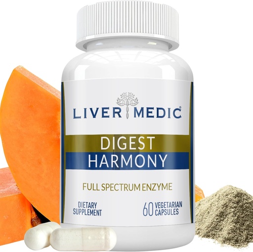 [BRSRMCAOAAJQK3Q6] Digest Harmony Maksymalna moc Enzymy Gluten Sensitivity Lipase, Protape, Cellulase, Aloe Vera do pęcherzyka żółciowego, Bloating Relief i Discoulse - 60 Kapsułki