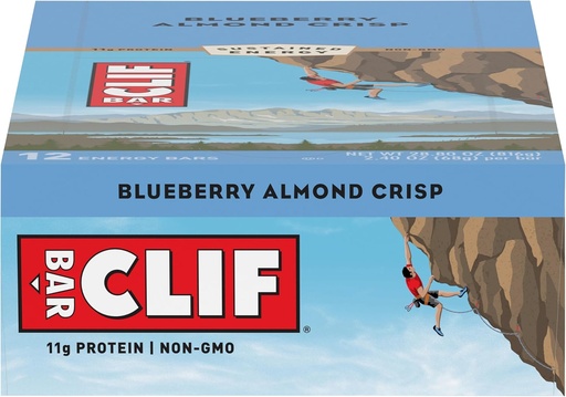 [BRSWGEIZPIPQADY2] CLIF BARS - Barres d'énergie - Blueberry Crisp - (2.4 Barres de protéines d'Once, 12 Nombre)