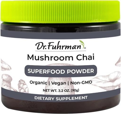 [BRSWYGT3A4PAKCT7] Dr. Fuhman Mushroom Chai Superfood Powder