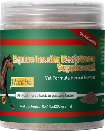 [BRSROHAKO4HBQCD7] Insulin Resistance Supplement for Horses, Herbal Formulated for High Insulin, Chronic Laminitis, Cushing's Syndrome, Sore Feet, Blood Sugar Reduction & Metabolic Enhancement, 0.44 lbs