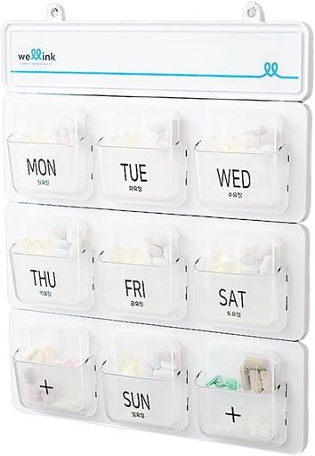 [BRSROGIFOR5R43LX] Månedlig Pill Organizer 28 dage Plus mere 2 dage / 9 Pillbox med 4 rum inde / kan hænges på en væg / medicin Vitamin Fish Oil Kosttilskud