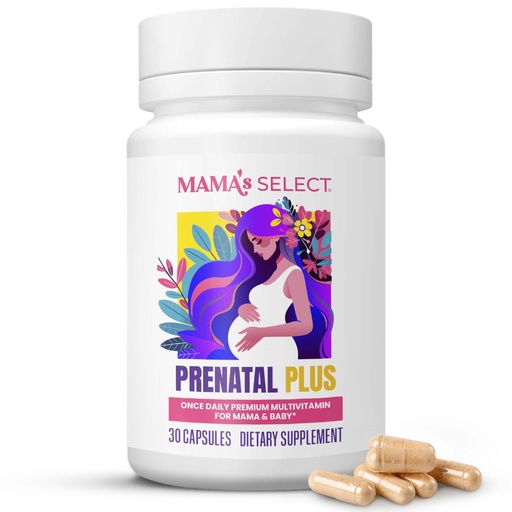 [BRSRAFT5AUHR6F3J] Mama's Select Prenatal Vitamins for Women – Allergen-Free, MTHFR Friendly, Methylated Folate & B Vitamins, Easy-to-Digest, Supports Fetal Development, Once Daily, Vegan, No Biotin