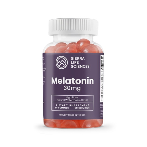 [BRSRAGA5DFYGK3LB] 30 mg High Dosage Melatonin Supplement Gummy - Extra Strength High Potency Sleep Support, Vegan Non-GMO, Made in USA, Easy-to-Swallow Gummies 60 Count (60 Servings)