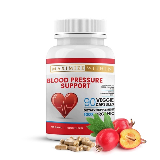 [BRSROHY7PICWCEYV] Premium Blood Pressure Support Supplements with Hawthorn, Hibiscus, Olive Leaf, Green Tea, Garlic, & Organic Herbs. for a Healthy Lifestyle-90 Capsules