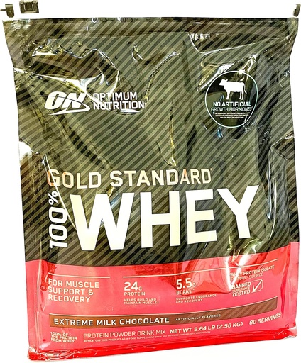[BRSWIFILAABRQDQZ] 100% Whey 금 기준, 극단적인 우유 초콜렛, 5 lb