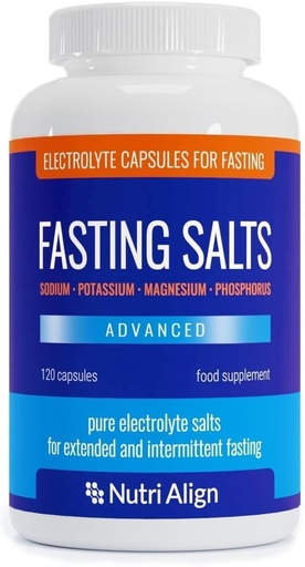 [BRSRMAQ3PJYRSF3A] Nutri-Align Fasting Salts Electrolytes Advanced, 120 Capsules | Sodium Potassium Magnesium Phosphorus | Pure Fasting Electrolytes | Sugar Free & Filler Free