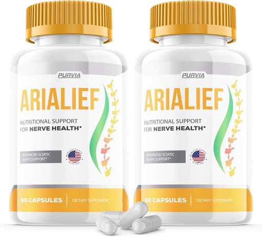 [BRSRAAQ7C4PGYCLP] (2 Pack) Arialief Capsules Sciatica - Official Formula - Arialief Vitamin Supplement Advanced Strength Formula, Arialief Capsules Nutritional Support Maximum Strength Overall Wellness (120 Capsules)