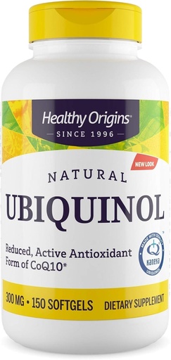 [BRSWIFQ5DMFRA33G] Veselīgas izcelsmes Ubiquinol (Active Form of CoQ10), 300 mg - Ubiquinol bagātinātāji sirds veselībai un antioksidantu atbalsts - bez lipekļa un ne-GMO papildinājums - 150 Softgels