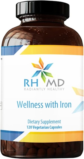 [BRSRMZQZCUMQI2QY] RHMD Wellness with Iron - Dietary Supplement, 1000 IU Vitamin D, Immune Support Vitamins - Multivitamin (120 Capsules)