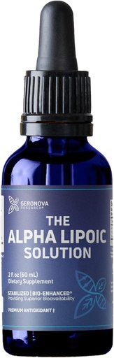 [BRSRMFD7O4IBEEYU] Geronova Research The Alpha Lipoic Solution, 2 fl oz - 2 Month Supply - Stabilized Bio-Enhanced Alpha Lipoic Acid Liquid for Superior Bioavailability - ALA Supplement with Rapid Absorption