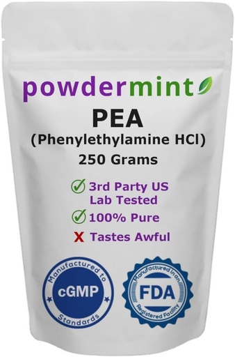 [BRSRMAAFA5YQEDLG] Beta Phenylethylamine HCl (Pea) Powder - Mood, Energy (250 Gram)