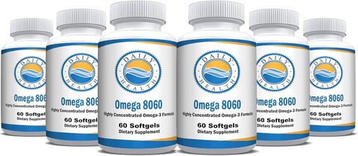[BRSRAHYRBAGWMCAY] Omega 8060 2400mg Omega 3 Fish Oil Joint Health Supplement 60 softgel - 6 Month Supply - 6pk