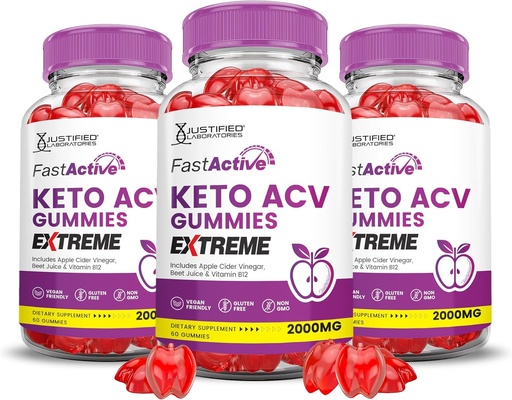 [BRSRAAL3DMARUH3F] (3 Pack) Fast Active Keto ACV Gummies Extreme 2000MG Fastactive Keto Gummies Apple Cider Vinegar Formated with Ρόδι με σκόνη χυμού Β12 Vegan Non GMO 180 Gummys