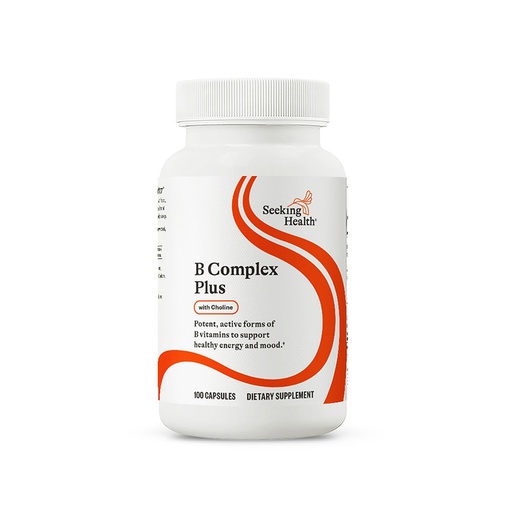 [BRSWIZQDAQMQOALM] Seeking Health B Complex Plus - Vitamin B Complex Supplement with Choline & Riboflavin - Supports Brain Health, Digestion, & Energy - 100 Capsules