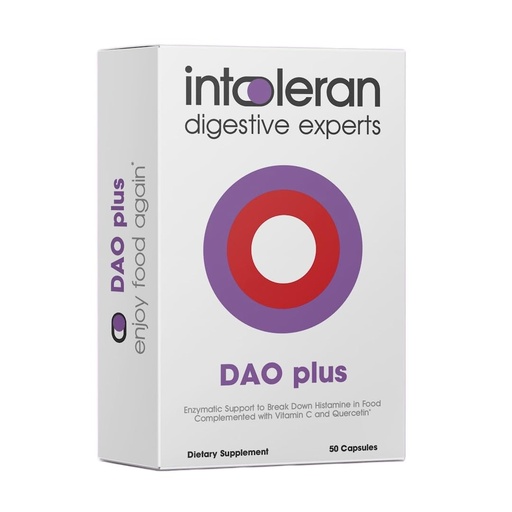 [BRSROHA7DMOQMEQU] Intoleran DAO Plus Digestive Enzymes - 50 Capsules | Supplement for Histamine Intolerance & DAO Deficiency | Healthy Histamine Levels | 30,000 HDU Diamine Oxidase (DAO) Enzyme | Vitamin C & Quercetin