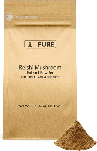 [BRSWYAYDC4ARUYAZ] PURE ORIGINAL INGREDIENTS Reishi Mushroom (1lb) Lingzhi, Suplemento Tradicional, Non-GMO, Lab-Verified