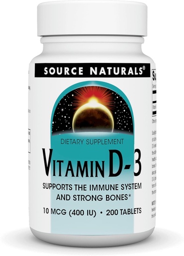 [BRSWIY37BMBGICYZ] Source Naturals Vitamin D-3 400 IU 200 tablets