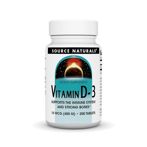 [BRSWIY37BMBGICYZ] Source Naturals Vitamin D-3 400 IU 200 tablets