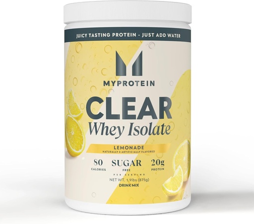 [BRSRAHQFA4BA2D3X] Myprotein Clear Whey Isolate Protein Powder, 1.9 Lb (35 Servings) Lemonade, 20g Protein per Serving, Naturally Flavored Drink Mix, Daily Protein Intake for Superior Performance