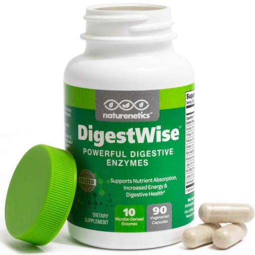 [BRSWIGQ6AUJWCADO] Naturenetics DigestWise Digestive Enzymes - 10 Powerful Vegan Enzymes to Support Digestion, Gas, Bloating & Constipation Relief - Keto Friendly - Lab Tested - 90 Capsules (1)