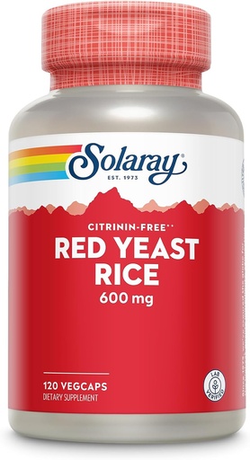 [BRSWIYTYCIDRY3D6] SOLARAY Red Yeast Rice 600mg System Support, Non-Irradiated & No Citrinin, Lab Verified, 120 VegCaps