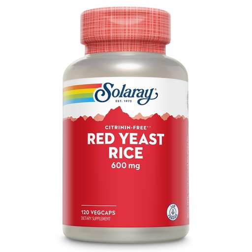 [BRSWIYTYCIDRY3D6] Solaray, Red Yeast Rice 600mg, 120 Veggie Capsules | Traditional Wellness Support, Non-Irradiated, Citrinin Free Red Yeast Rice, 60 Servings, Lab Verified