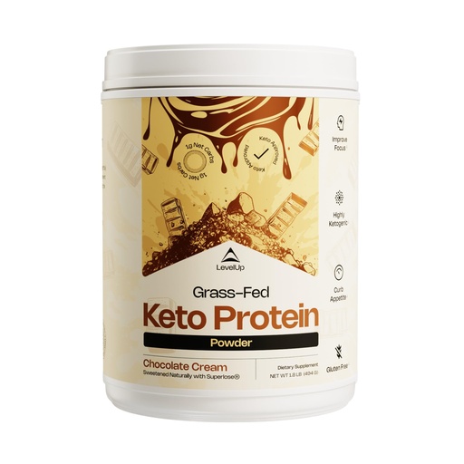 [BRSWGZIEOF6WKD36] LevelUp 𝗪𝗜𝗡𝗡𝗘𝗥 - 𝗕𝗘𝗦𝗧 𝗞𝗘𝗧𝗢 𝗣𝗥𝗢𝗧𝗘𝗜𝗡 Grass-fed Collagen Protein Powder, C8 MCT Oil, Whey Protein Isolate, Irish Butter, Ketogenic Protein Shake Supplement (Chocolate Cream)