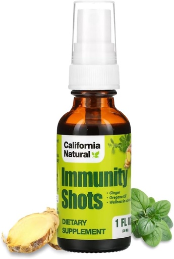 [BRSWKGABOMEBKG3O] California Natural Immunity Shots 1oz Bottle, Organic Ginger Root, Oregano Oil - Potent & Pure Immune System Booster - Immune System Support & Wellness Shot (Pack of 1)