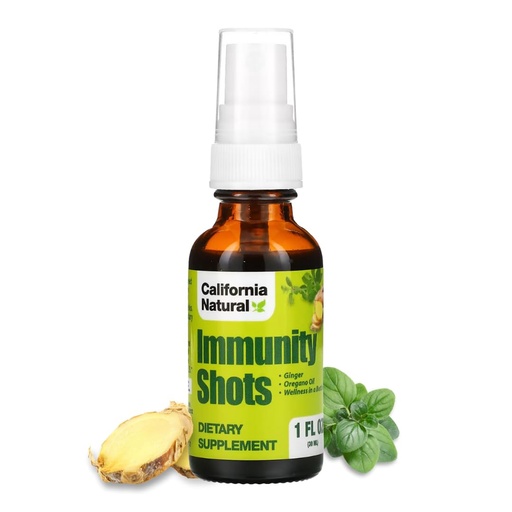 [BRSWKGABOMEBKG3O] California Natural Immunity Shots 1oz Bottle, Organic Ginger Root, Oregano Oil - Potent & Pure Immune System Booster - Immune System Support & Wellness Shot (Pack of 1)