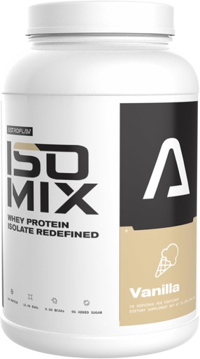 [BRSWYZTYCIBQYYD7] ASTROFLAV IsoMix Redefined Whey Protein Isolate Powder – 24g Protein, 0g Sugar, Low-Carb, 6.5g BCAA + 13.4g EAA – Premium Muscle Recovery & Lean Muscle Growth Formula, Vanilla
