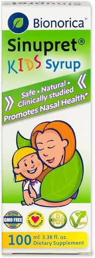 [BRSWIGT5AQNWCDD4] Bionorica Sinupret Kids Sinus & Immune Syrup Respiratory & Immunity Boost Natural, Fast Acting Herbal Support with Verbena & Elder Flower - Cherry Flavor - 3,38 oz