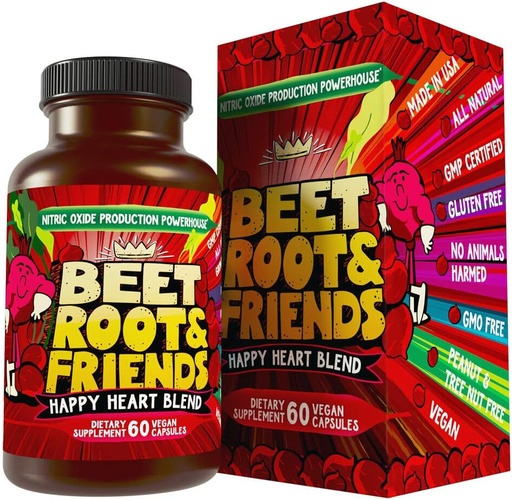 [BRSWYYA6BADWOHTZ] Beet Root Capsules - 流通,心脏健康能源 - w Grape种子提取 & Ginseng 60 Count Vegan